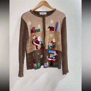 Brown Santa Christmas Sweater